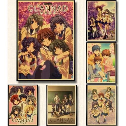 Japanese Classic Anime CLANNAD Retro Kraft Paper Poster Home Bedroom TV Animation Poster Art Wall Decoration Sticker Picture
