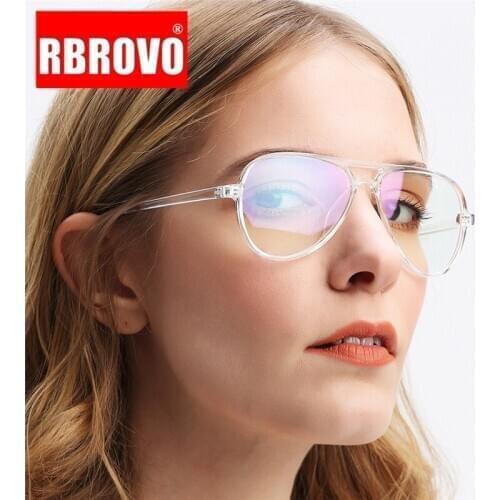 RBROVO Round Oversized Glasses Frame Women 2021 Glasses for Women/Men Eyeglasses Women Classic Retro Lentes De Lectura Hombre