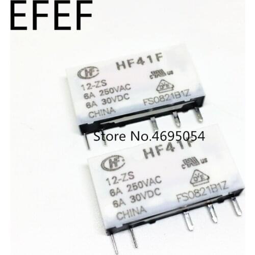 New and original HF relay HF41F-024-ZS HF41F-012-ZS HF41F-005-ZS (555) 6A 1CO HF41F 5V 12V 24V Wafer relay