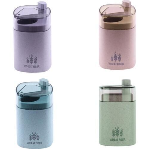 Automatic Toothpick Holder Container Wheat Straw Kitchen Toothpick Bottle Toothpick Box Container Dispenser Holder