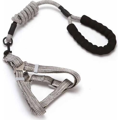 Harness &Leash Teddy Breathable Nylon Dog Harness Adjustable Reflective Vest Dog Collar Outdoor Rope