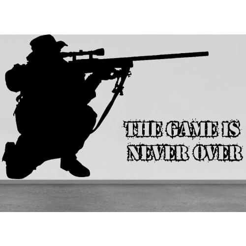 Sniper Rifle Wall Decals Boys Children Gaming Room Modern Vinyl Wall Stickers Gymnasium Waterproof Window Wall Decoration Z019