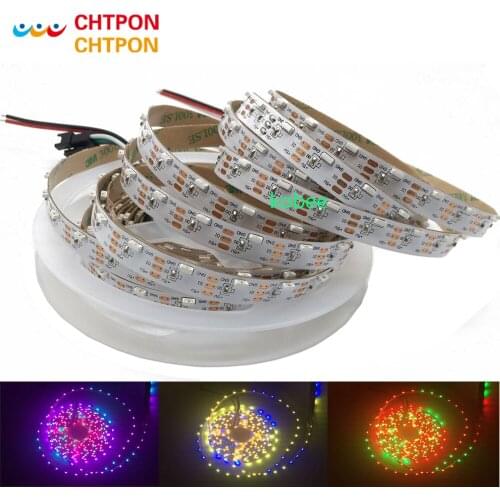 White PCB IP30 DC5V 1m/5m addressable 60leds/m SK6812 IC controlled side emitting 335 digital LED strip light