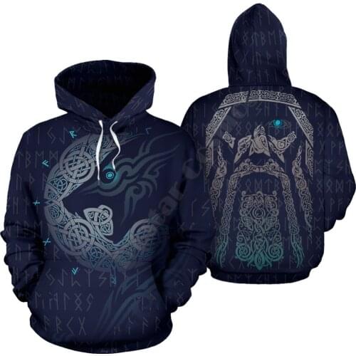 Viking Hoodie - Odin Fenrir 3D Printed Hoodies Fashion Pullover Men For Women Sweatshirts Sweater Cosplay Costumes