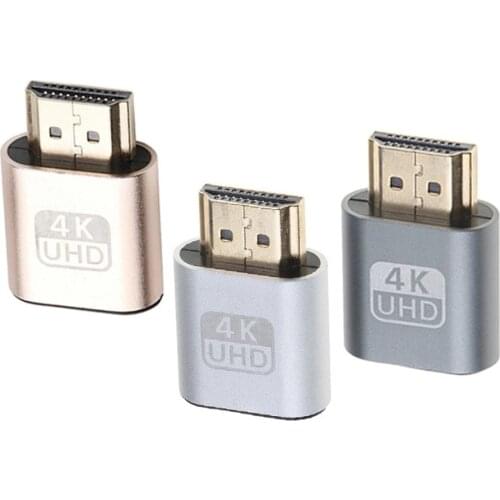 VGA HDMI-Compatible Dummy Plug Virtual Display Emulator Adapter DDC Edid Support 1920x1080P For BTC Mining Miner Video Card