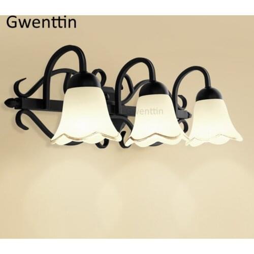 Vintage Glass Wall Lamp Led Mirror Lights for Bathroom Bedroom Light Fixtures Wall Sconce Home Art Deco Indoor Lustre Luminaire