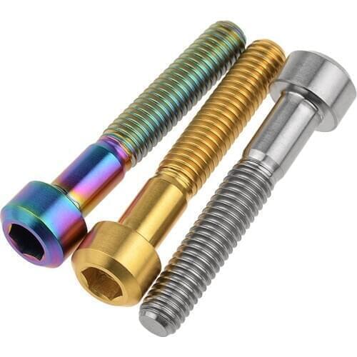 Xingxi Titanium Ti M6*35mm Inverted Angle Column Head Bolt M6x35mm Inner Hexagon Screw for Bike Fasteners 1pcs