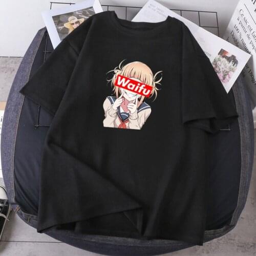 Anime Waifu Print T-shirts Woman Japan Summer Fashion Lady 2021 New Clothing Short Sleeve High Quality O-neck Tees Casual Female