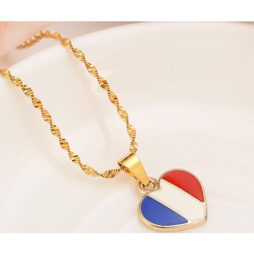 Gold color Italy Australia Guyana Map Flag Pendant and Necklace women girls boy men party Trendy Jewelry Gifts kids daily wear