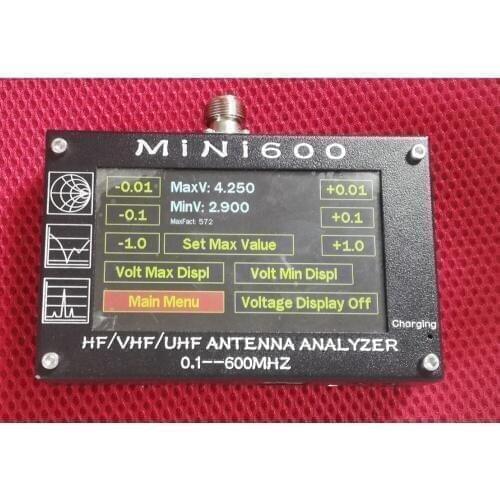 0.1MHZ-600MHz Antenna Analyzer HF/VHF/UHF ANT SWR Antenna Analyzer Meter digital LCD display Frequency Sweep HAM Radio Amplifier
