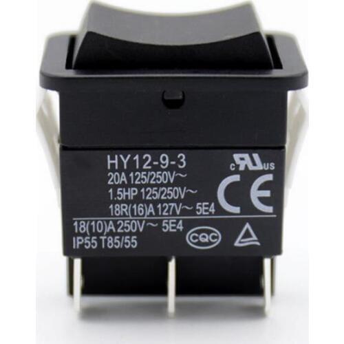 1pc HY12-9-3 6 Pins Industrial Electric Rocker Switch 125/250 V Push Button Switch ON-OFF-ON Power Switch High Quality