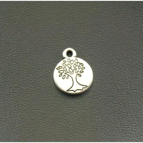 10pcs 15x12mm Metal Alloy Silver Color Tree Charm Accessories For Jewelry Making A895