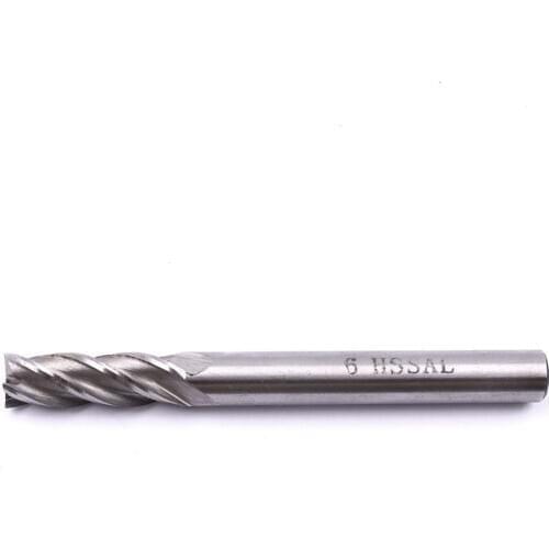 Hot 10Pcs 4 Flutes HSS End Mill Diameter 6mm High Speed Steel Straight Shank Milling Cutter Router Bit CNC Tools
