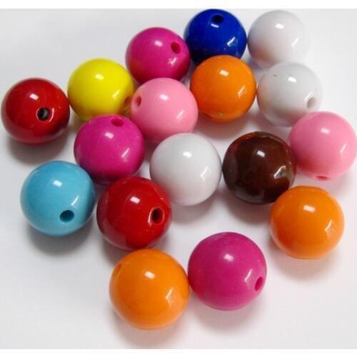 100 pcs Mixed Bubblegum Color Acrylic Round Beads 10mm(3/8") Smooth Ball fashion diy Accessories F0141