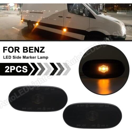 2Pcs For Mercedes Benz Sprinter W906 907 910 Volkswagen Crafter LED Side Marker Light Turn Signal Repeater Lamp Panel Lamp