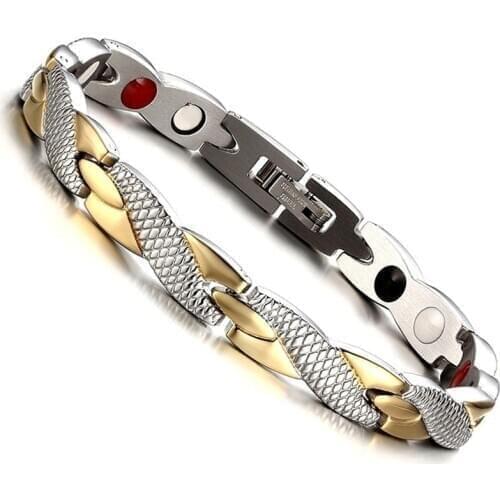 2020 New Healthy Magnetic Bracelet for Women Power Therapy Magnets stainless steel Bracelets Bangles for Women Men