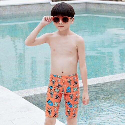 2021 Summer New 3-15 Years Boy Shorts for Swimming Cartoon Boxers Breathable Quick Dry High Elastic Boys Swim Shorts Beach Pants