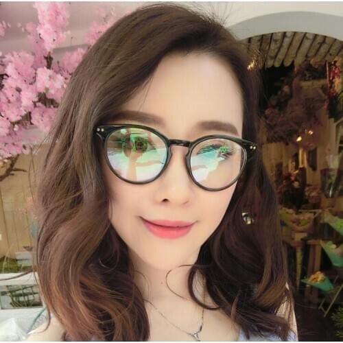 2021 Vintage Anti Blue Light Eyeglasses Women Transparent Round Glasses Frame Men Computer Eyewear Flat Mirror Spectacles