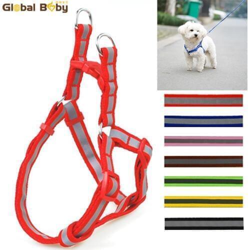 30 Pieces/lot) Mixed Wholesale Nylon Reflective Harness Dog Pet Chest Strap Dog Pet with Matched Leashes lead