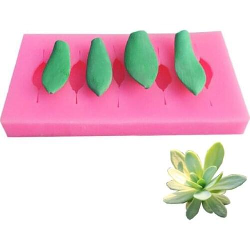 3D Flowers Succulent Plants Shape Silicone Cake Mould Leaves Baking Sugar Craft Molds Fondant Cake Decorating Tools
