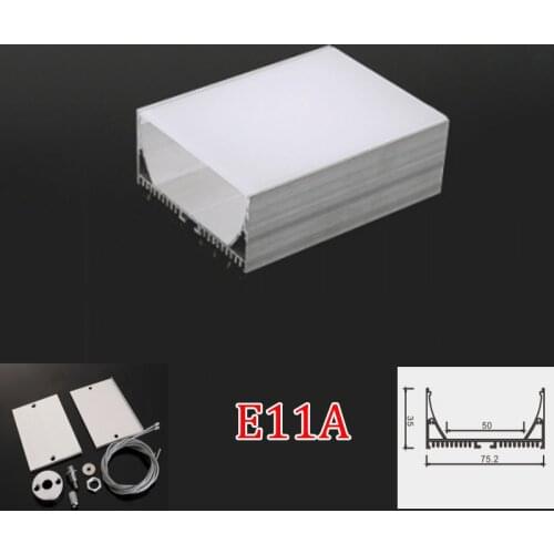 4 Sets E11A 100cm U Shape Aluminum Channel Profile With Cover, End Caps and Hanging Wire for LED Bar lights