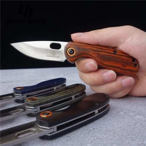 5CR15MOV stainless steel portable knife, kitchen fruit knife, hiking camping barbecue folding knife