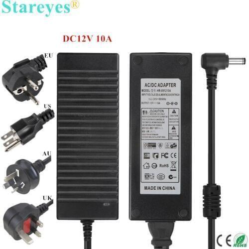 AC100-240V to DC12V 8A 10A EU US AU UK Plug Power Adapter Supply Converter Charger LED Strip Lighting Transformers CCTV Camera
