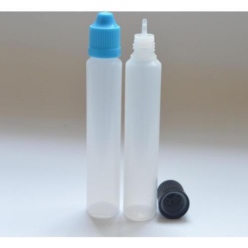 Free shipping 22pcs 30ml Mix Colors Dropper Bottle with Childproof Cap with Long Thin Tip Plastic LDPE