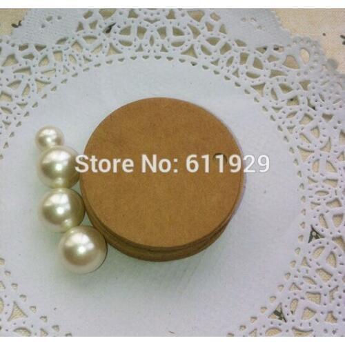Free shipping 500 pcs a lot dia.3.5cm blank round kraft paper tag/gift packing price tags/clothing hang tag/labels