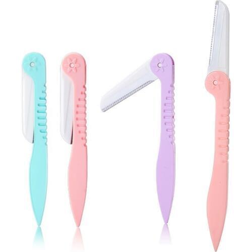 Taoye teemo 1/4pcs Foldable Eyebrow Trimmer Razor Facial Hair Remover Sharp Makeup Knife Blade Eye Brow Shaping Hair Remover