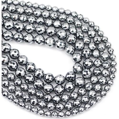 Natural Stone beads Faceted DiscoTitanium hertzs Magic Ball Round Loose Beads For Jewelry Making DIY Bracelet Necklace 6 8 10mm