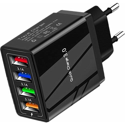 Quick Charge 3.0 For iPhone 12 11 7 Charger Wall Fast Charging For Samsung S21 A51 A71 A31 Xiaomi Mobile Phone Chargers Adapter