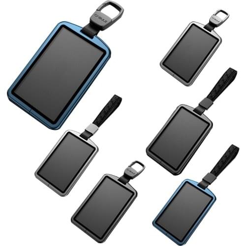 Aluminum Alloy Car Key Induction Card Holder Protector Shell Cover Keychain Case for Tesla Model 3