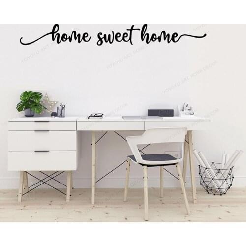 Quote Home Sweet Home Vinyl Removable Wall Sticker Decor For Living Room Decoration Door Decals Stickers Murals QQ1057