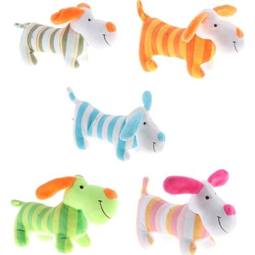 Baby Soft Rattle Plush Toy Dog Stuffed Animal for Newborn Infant Gift