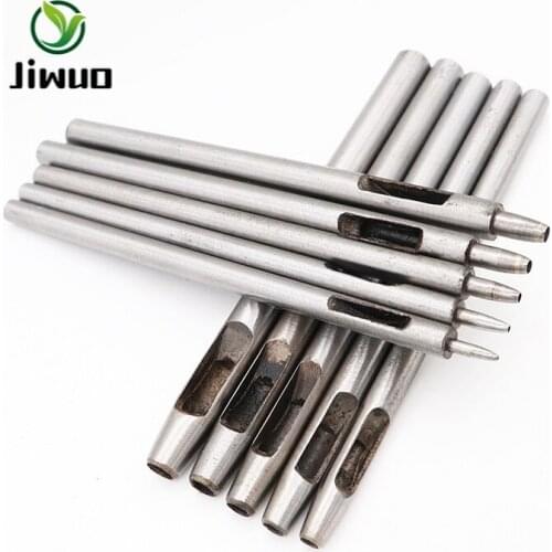 Jiwuo 10pcs Round Hollow Hole Punch Cutter Tool 0.5mm-5mm Leather Working Tools DIY Tool Gasket Belt Hole Punching Leather