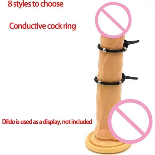 Electric DIY Monopolar Conductive Loops Cock Rings Glans Ring Electrosex Penis Ring Rubber Tube TENS Unit Electrodes Sex Toys