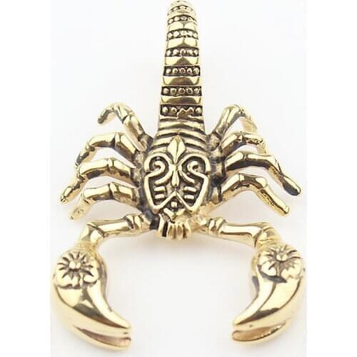 Gothic Punk Mens Gold Tone 316L Stainless Steel Scorpion Biker Pendant Cool