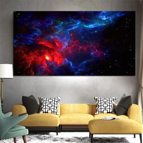 Nebula Canvas Painting Clouds Star Poster Prints Wall Art Printing Landscape Wall Pictures For Living Room Unframed