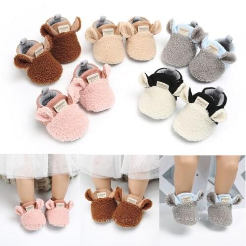 Citgeett Toddler Newborn Baby Crawling Shoes Boy Girl Lamb Slippers Prewalker Trainers