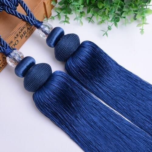 Tied Flower Fashion Hook Curtain Strap Tassel Peacock Blue Decoration Household Bundle With Curtain Curtain Pendant