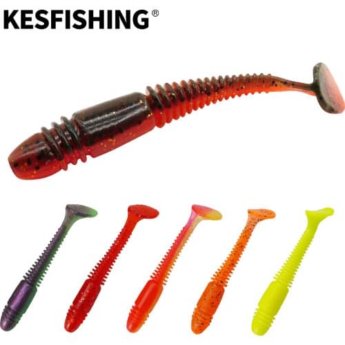 KESFISHING Soft Lures Vibro Worm 100mm Leurre Souple Quality Fishing Tackle Silicone Bait Swimbai Lead Fishing fishKESFISHING