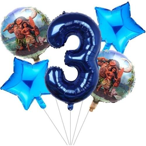 5pcs/set Moana balloon set 32 inch numeral balloon birthday party decoration childrens toy Globos baby shower party supplies