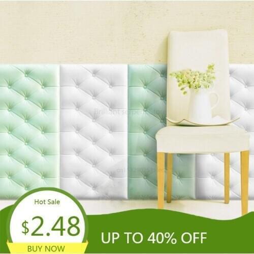 3D Sticker for Wall DIY Foam Soft Bag tiles Wall Panels Home Decor Leather Waterproof Self adhesive Wallpaper kids room 30*60cm