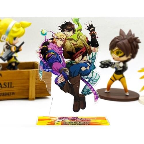 Jos Bizarre Adventure Joseph Caesar couple acrylic stand figure model plate holder cake topper game Japanese