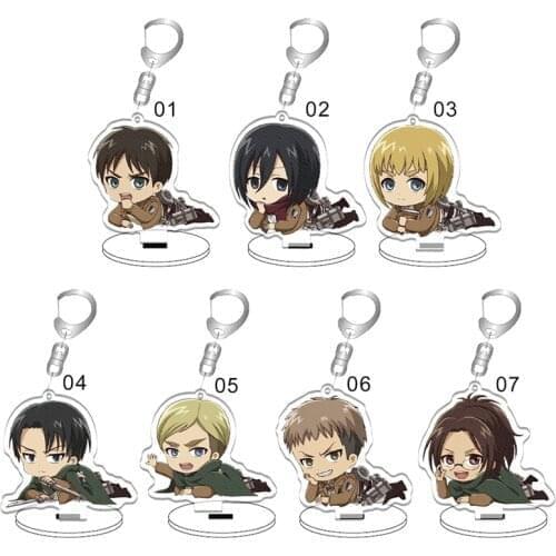 Attack on Titan Anime keychain Krista Lenz Rivaille Eren Armin Mantra Key Ring Girl Gifts New