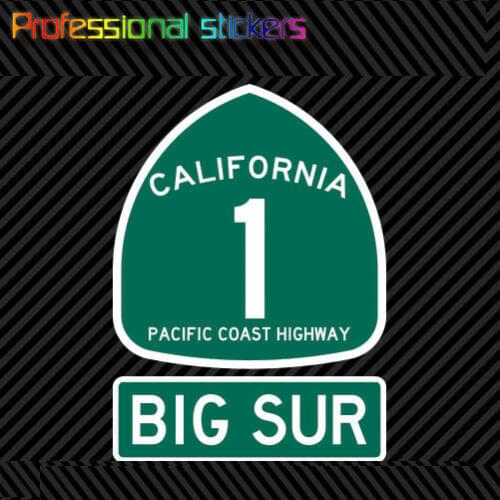 PCH 1 Big Sur Sign Sticker Die Cut Vinyl Pacific Coast Highway Sign Pch Hwy Sign Sticker for Car Windows, Laptops, Mobile Phones