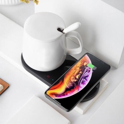 220V Cup Warmer Constant Temperature Heating Coaster Mat 2 in 1 Insulation Charging Cup Heater Milk Tea Coffee Mug Hot Drinks