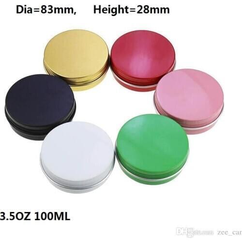 3.5 oz 100ml 100g Multi-Colored Round Aluminum Cans Screw Lid Metal Tins Jars Empty Slip Slide Containers YTP422