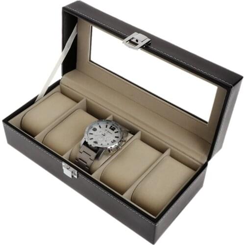 Watch Box Storage Case Gift Package Jewelry Display Boxes 5 Grids Luxury Faux Leather Soft Protection Organizer Watches High End